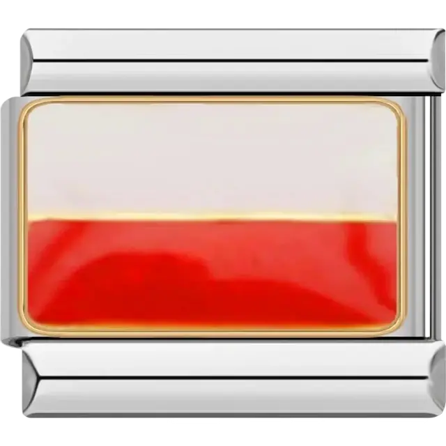 Polish flag Italian charm bracelet link