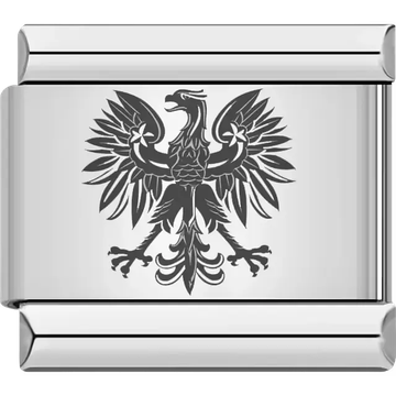 Black Polish eagle symbol Italian charm bracelet link