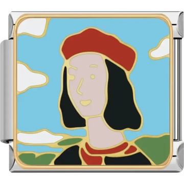 Famous painting "Portrait of a Young Man" by Raphael Italian charm bracelet link