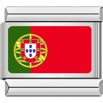 Portuguese flag Italian charm bracelet link