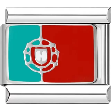 Portuguese flag Italian charm bracelet link