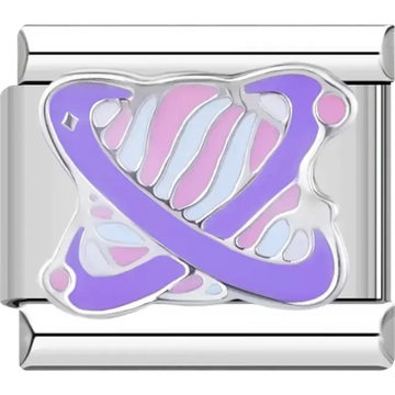 Purple and pink butterfly Italian charm bracelet link