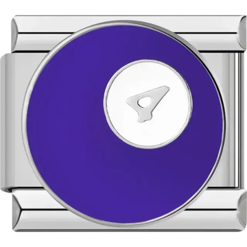 Purple snooker ball number 4 Italian charm bracelet link