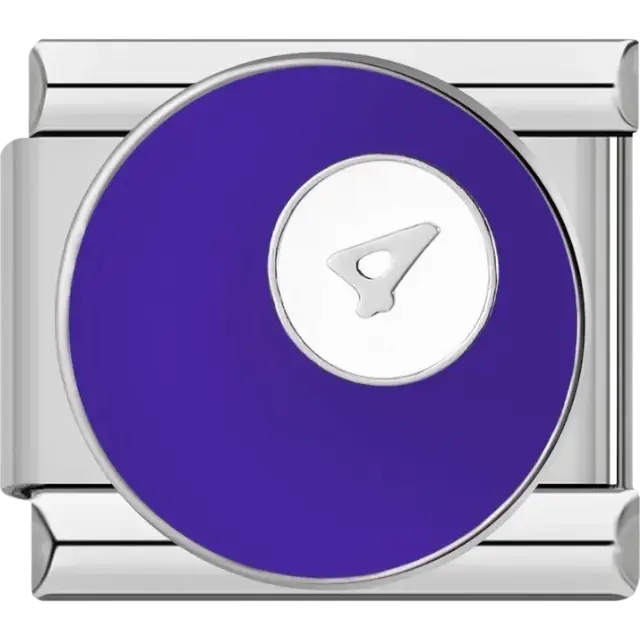 Purple snooker ball number 4 Italian charm bracelet link