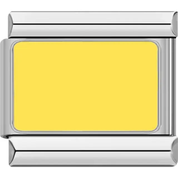 Solid yellow Quebec maritime flag meaning "Ship meets health regulations; request clearance into port" or "Boat recall; all boats return to ship" Italian charm bracelet link