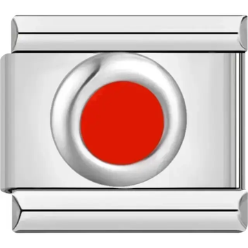 Red circular design Italian charm bracelet link