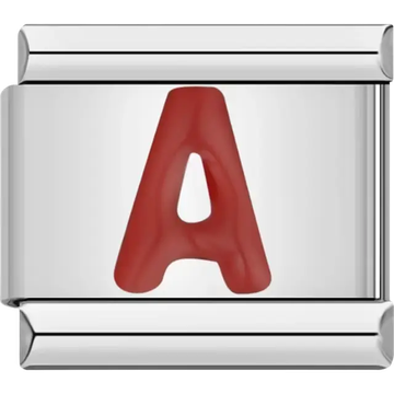 Red letter “A” Italian charm bracelet link