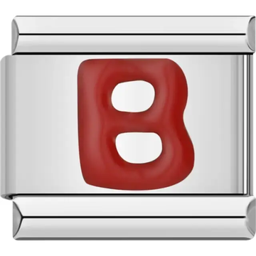 Red letter “B” Italian charm bracelet link