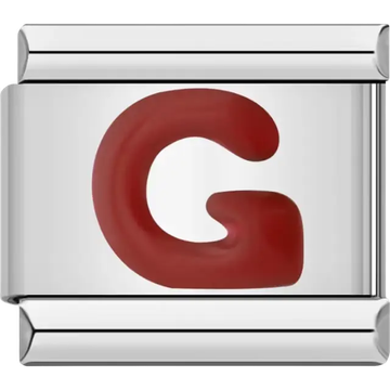Red letter “G” Italian charm bracelet link