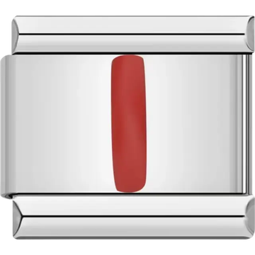 Red letter “I” Italian charm bracelet link