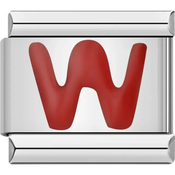 Red letter “W” Italian charm bracelet link