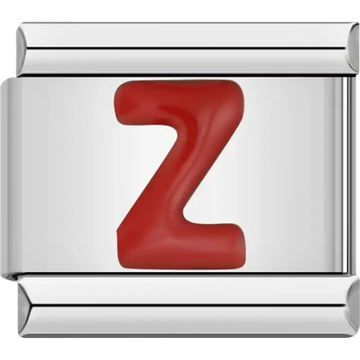 Red letter “Z” Italian charm bracelet link