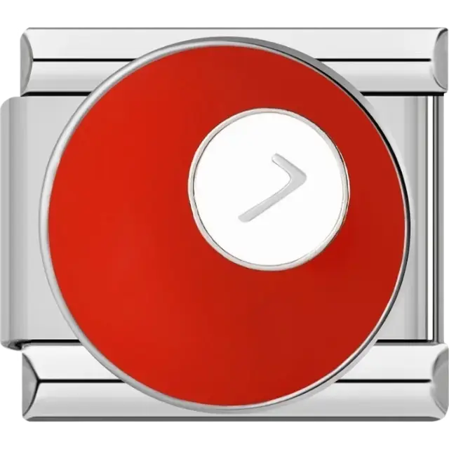 Red snooker ball number 7 Italian charm bracelet link
