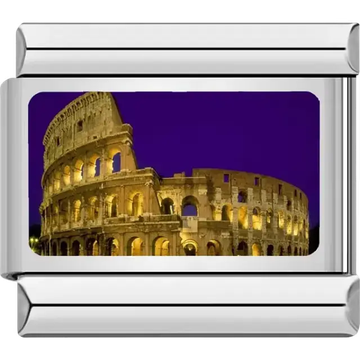 Rome Colosseum landmark night photo Italian charm bracelet link