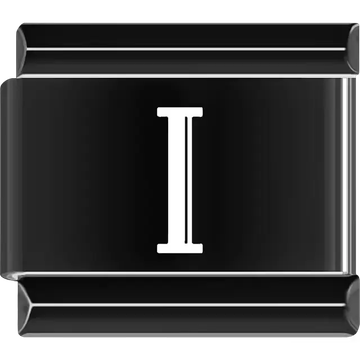 Black Roman numeral "I" Italian charm bracelet link