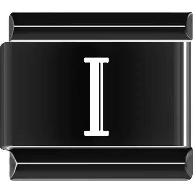 Black Roman numeral "I" Italian charm bracelet link