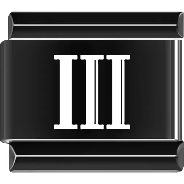Black Roman numeral "III" Italian charm bracelet link