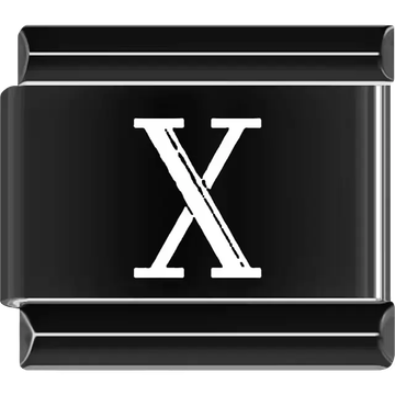 Black Roman numeral "X" Italian charm bracelet link