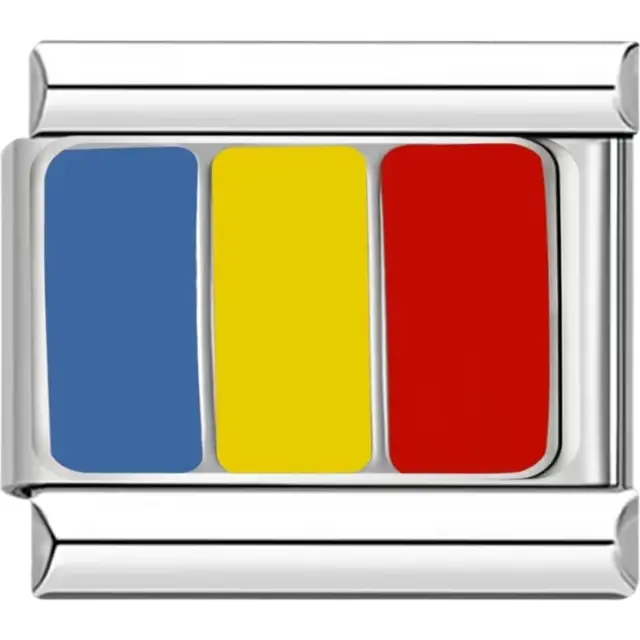 Romanian flag Italian charm bracelet link