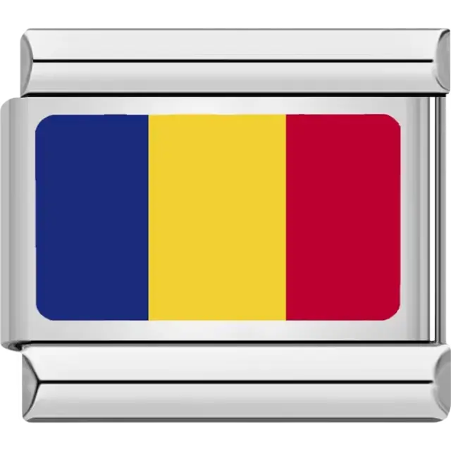 Romanian flag Italian charm bracelet link
