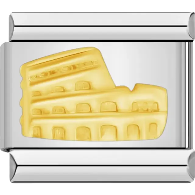 Gold Rome Colosseum Italian charm bracelet link