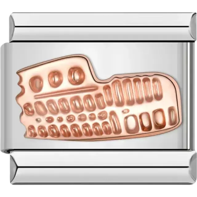 Rose gold design of the Colosseum Italian charm bracelet link