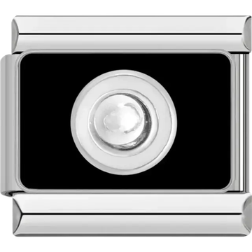 Round silver charm Italian charm bracelet link