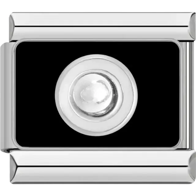 Round silver charm Italian charm bracelet link