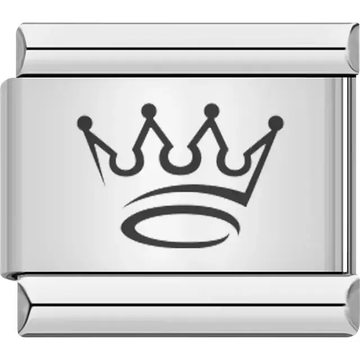 Classic royal crown design Italian charm bracelet link