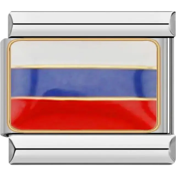 Russian flag Italian charm bracelet link