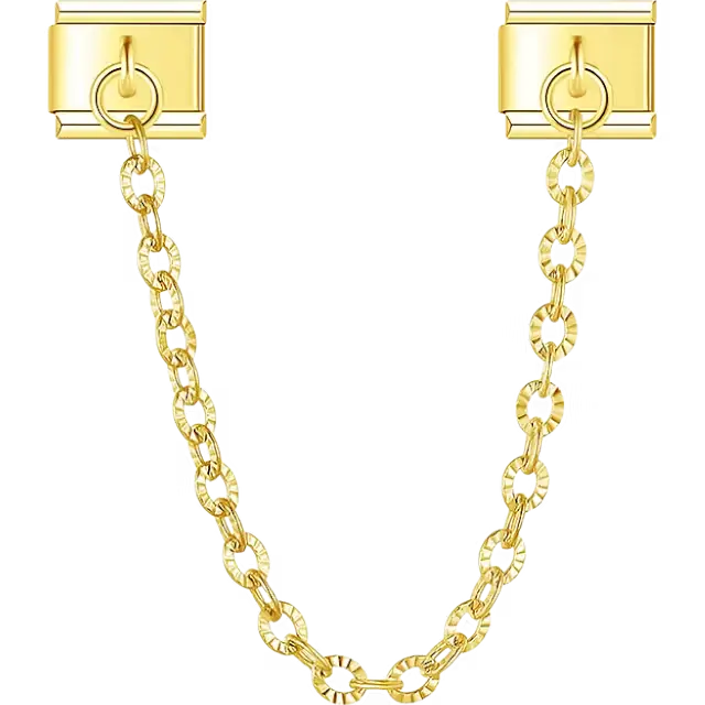 Textured safety chain Italian charm bracelet link