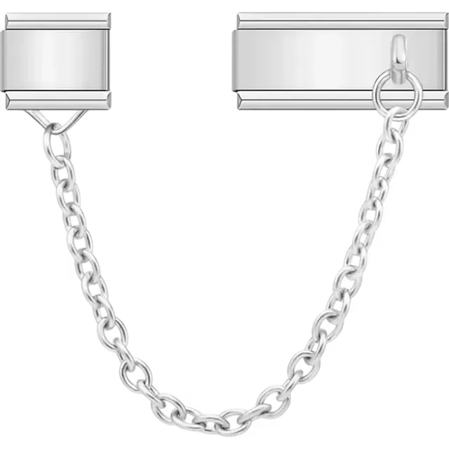 Simple safety chain design Italian charm bracelet link