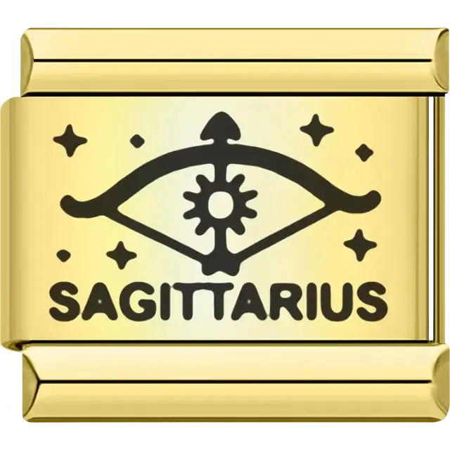 Sagittarius zodiac symbol with stars Italian charm bracelet link