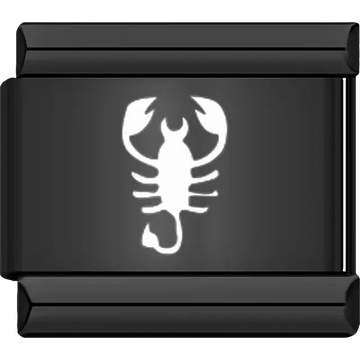 Black Scorpio zodiac symbol Italian charm bracelet link
