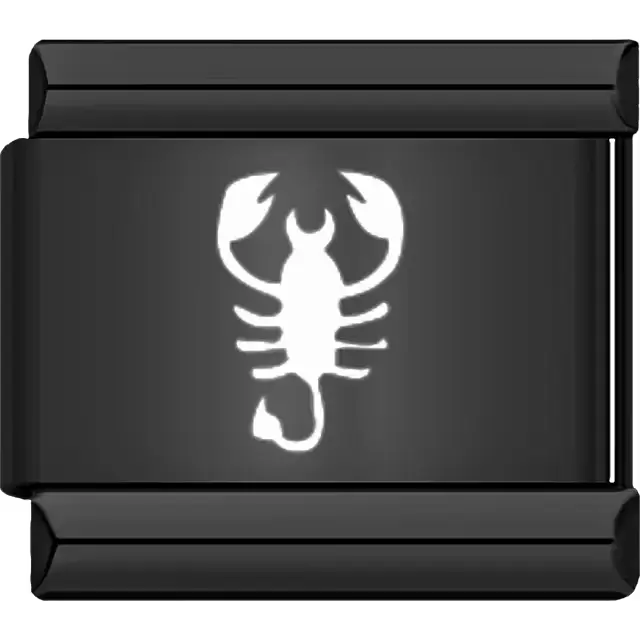 Black Scorpio zodiac symbol Italian charm bracelet link