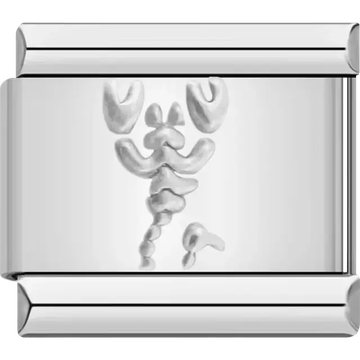 Scorpio zodiac sign design with embossed details Italian charm bracelet link