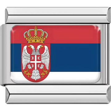 Serbian flag Italian charm bracelet link