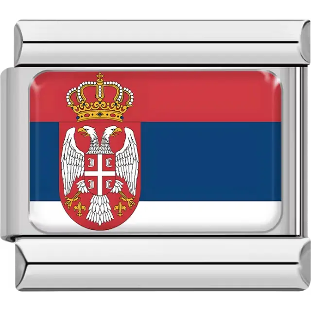 Serbian flag Italian charm bracelet link