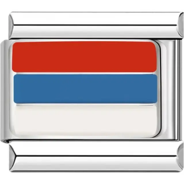 Serbian flag Italian charm bracelet link