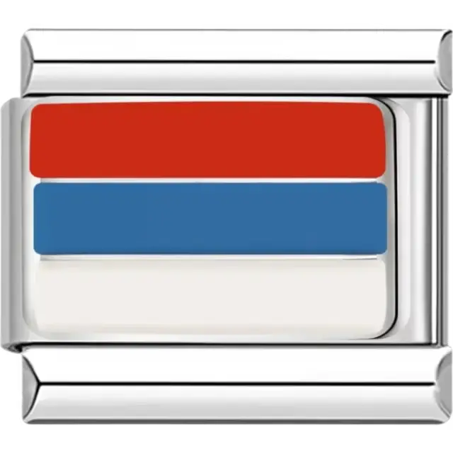 Serbian flag Italian charm bracelet link