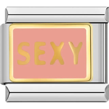 Golden “SEXY” text Italian charm bracelet link