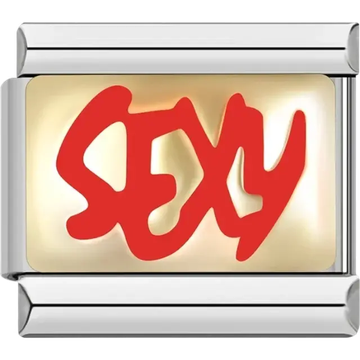“Sexy” text Italian charm bracelet link