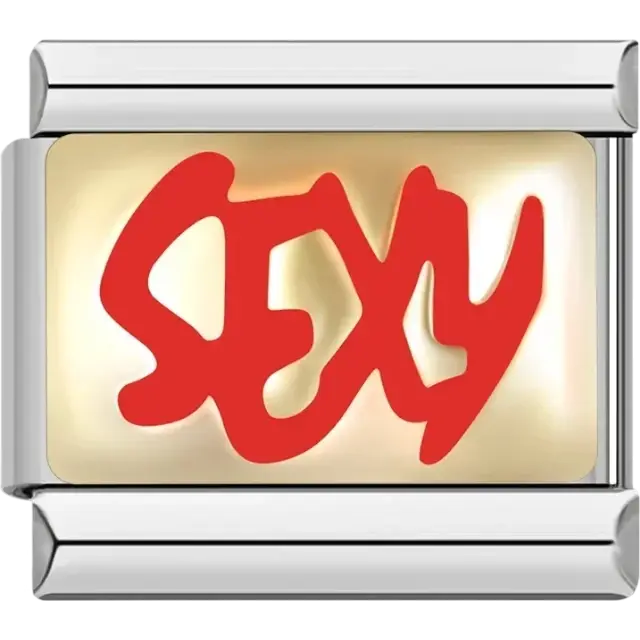 “Sexy” text Italian charm bracelet link