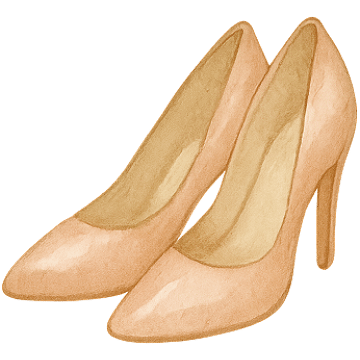 High heel pumps watercolor illustration 
