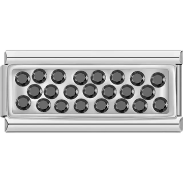 Horizontal strip design with black crystals Italian charm bracelet link