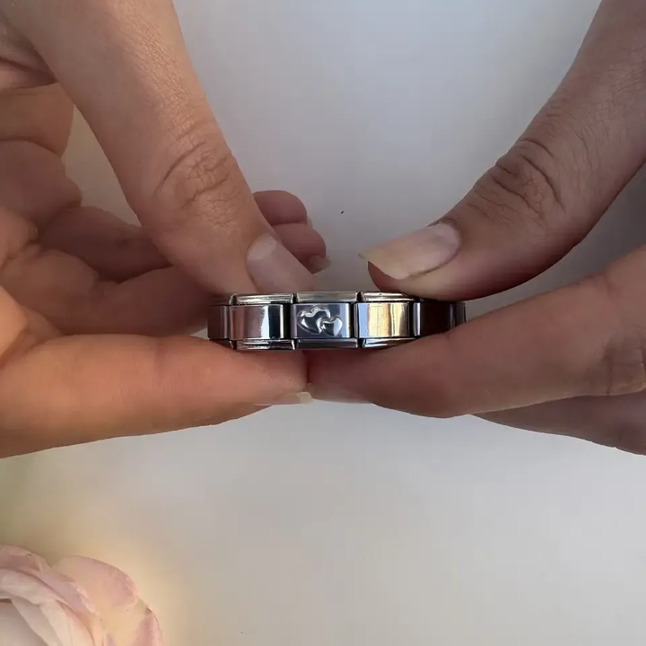 Double hearts Italian charm bracelet link