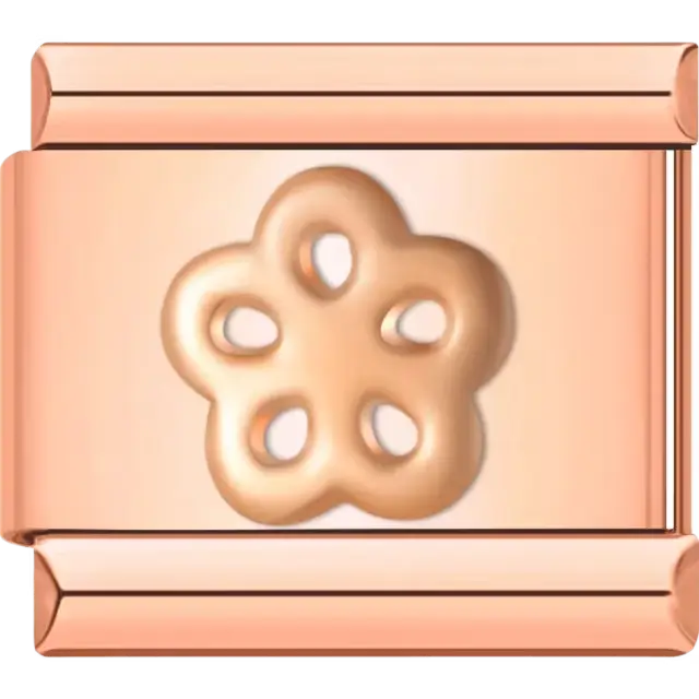 Flower design Italian charm bracelet link
