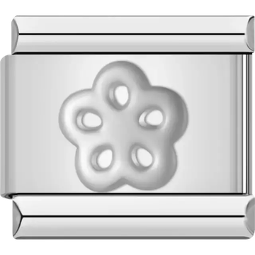 Flower design Italian charm bracelet link