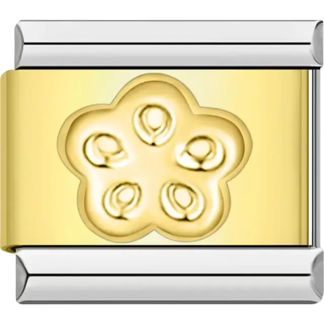 Flower design Italian charm bracelet link