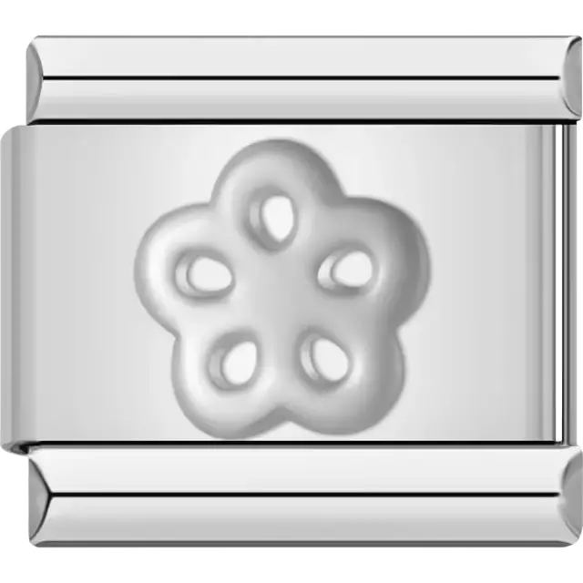 Flower design Italian charm bracelet link